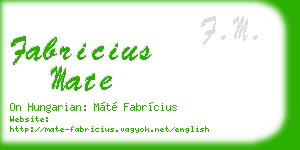 fabricius mate business card