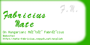 fabricius mate business card
